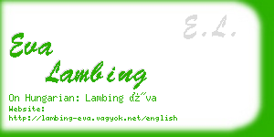 eva lambing business card